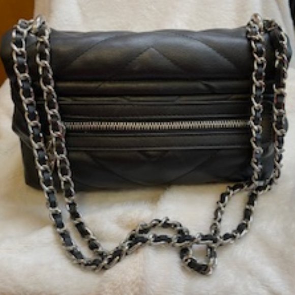 BADGLEY MISCHKA EUC QUILTED LEATHER SHOULDER/CROSSBODY BAG - Picture 3 of 12